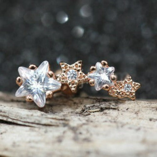 Rose Gold Shooting Star Cartilage Earring | Fashion Hut Jewelry