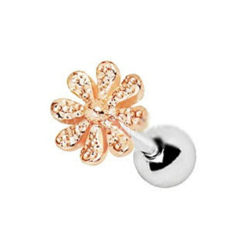 Rose Gold Plated Daisy Flower Cartilage Earring | Fashion Hut Jewelry