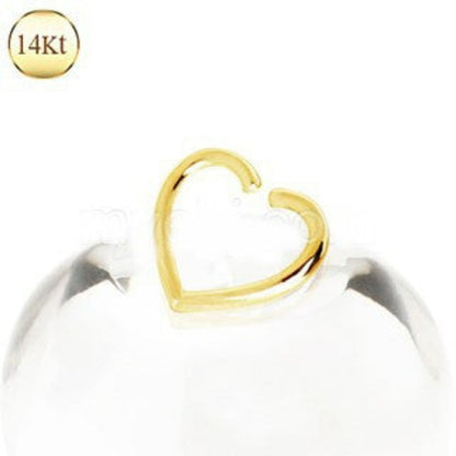 14Kt Yellow Gold Heart Shaped Cartilage Earring | Fashion Hut Jewelry