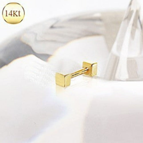 14Kt Yellow Gold Cubed Cartilage Earring | Fashion Hut Jewelry