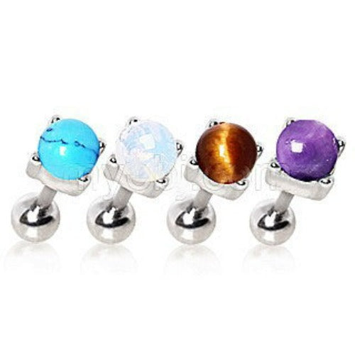 316L Cartilage Earring with Prong Set Stone | Fashion Hut Jewelry
