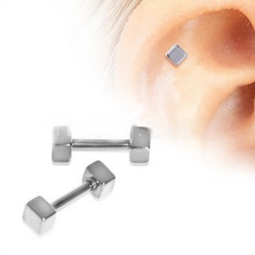 316L Surgical Steel Cubed Cartilage Earring | Fashion Hut Jewelry