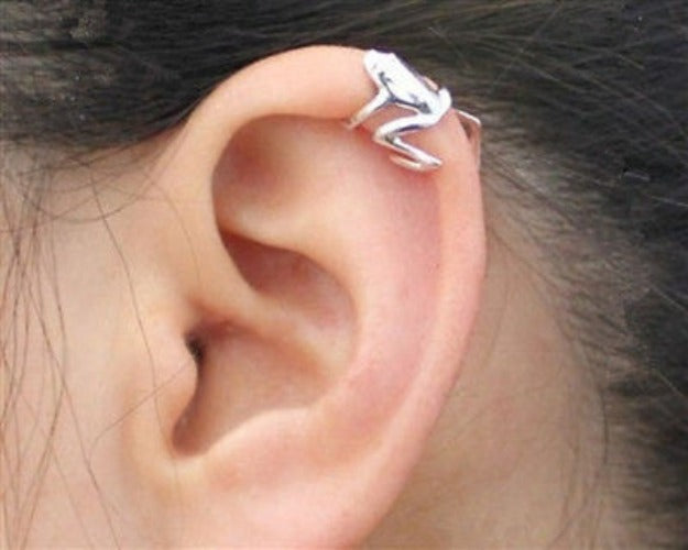 316L Stainless Steel Tree Frog Fake Cartilage Ear Cuff | Fashion Hut Jewelry