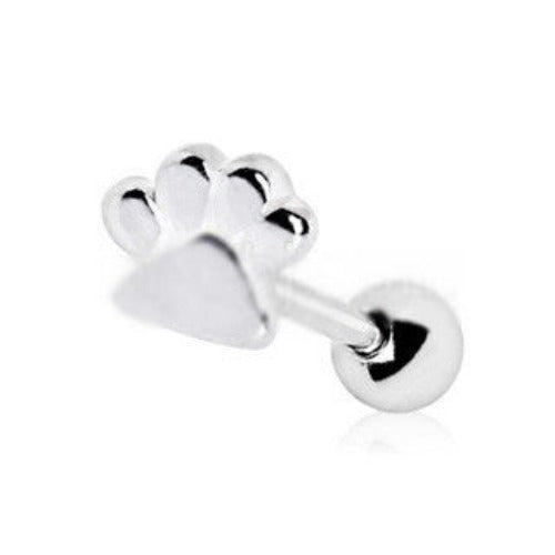 316L Stainless Steel Puppy Paw Print Cartilage Earring | Fashion Hut Jewelry