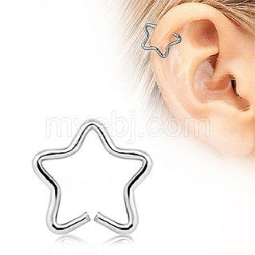 316L Stainless Steel Star Shaped Cartilage Earring | Fashion Hut Jewelry