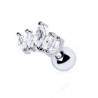 Royal Crystal Crown Cartilage Earring - Fashion Hut Jewelry
