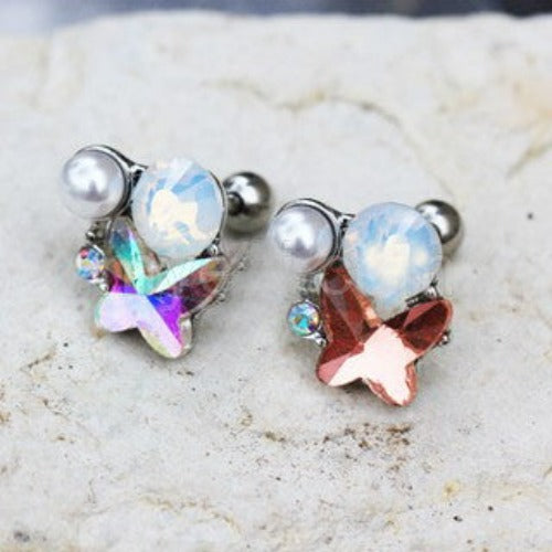 316L Stainless Steel Art of Brilliance Butterfly Gleam Cartilage Earring | Fashion Hut Jewelry