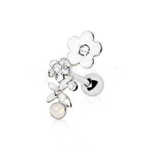 316L Stainless Steel Art of Brilliance Flower Field Cartilage Earring | Fashion Hut Jewelry