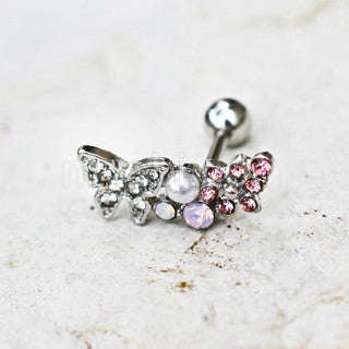 316L Stainless Steel Art of Brilliance Branched Butterfly Cartilage Earring | Fashion Hut Jewelry