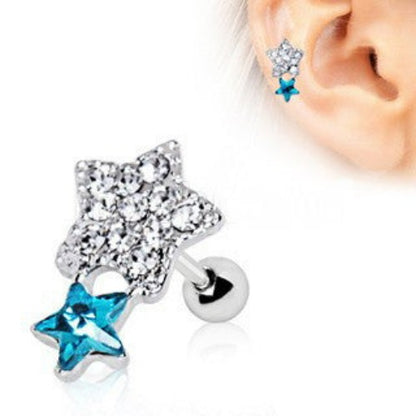 316L Stainless Steel Art of Brilliance Shining Star Cartilage Earring | Fashion Hut Jewelry