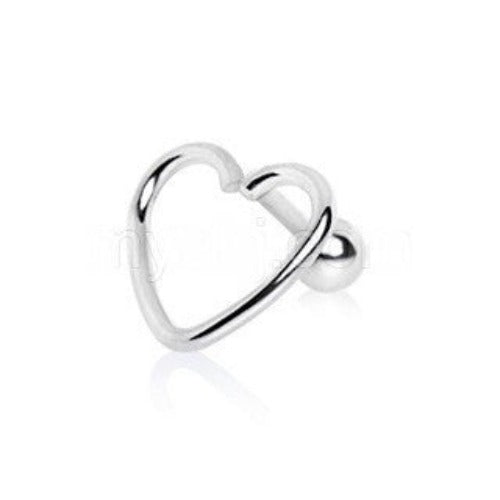 316L Stainless Steel Love Struck Heart Cartilage Earring | Fashion Hut Jewelry