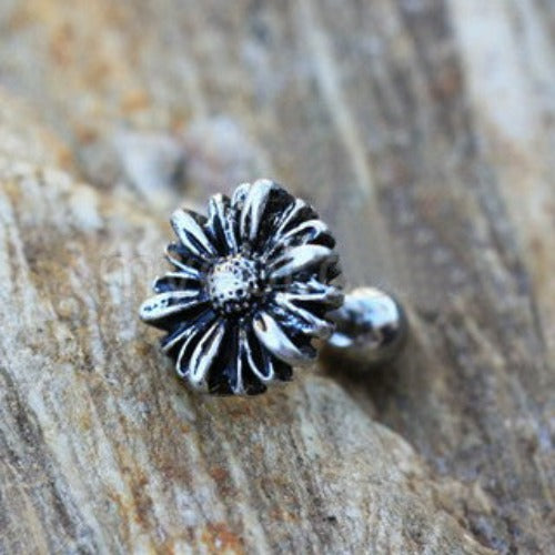 316L Stainless Steel Aster Flower Cartilage Earring | Fashion Hut Jewelry