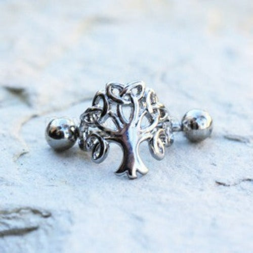 316L Stainless Steel Tree of Life Cartilage Cuff Earring | Fashion Hut Jewelry