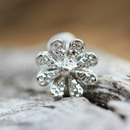 316L Stainless Steel Daisy Flower Cartilage Earring | Fashion Hut Jewelry