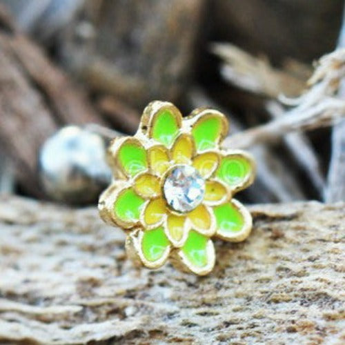 316L Stainless Steel Spring Flower Cartilage Earring | Fashion Hut Jewelry