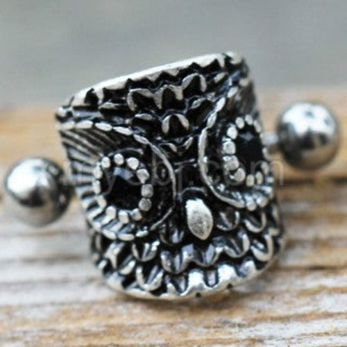 316L Stainless Steel Forest Owl Cartilage Cuff Earring - Fashion Hut Jewelry