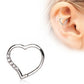 Annealed 316L Stainless Steel Jeweled Heart Cartilage Earring | Fashion Hut Jewelry