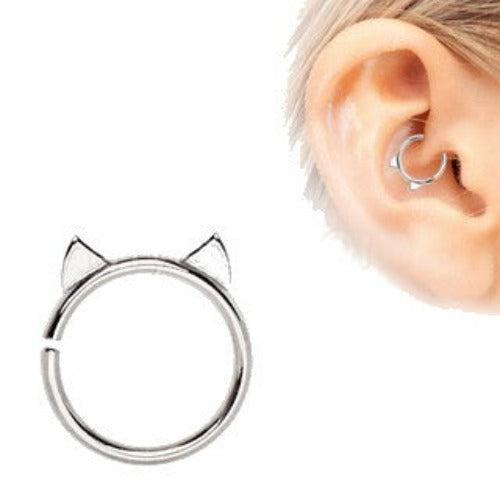 Annealed 316L Stainless Steel Cat Cartilage Earring | Fashion Hut Jewelry