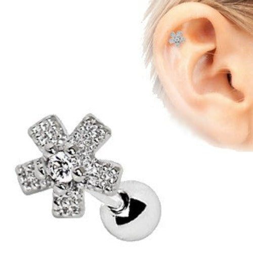 Dazzling Flower Cartilage Earring - Fashion Hut Jewelry