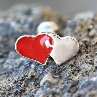 316L Stainless Steel Interlocked Hearts Cartilage Earring | Fashion Hut Jewelry
