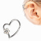 316L Stainless Steel Synthetic Opal Flower Heart Annealed Cartilage Earring | Fashion Hut Jewelry