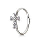 316L Stainless Steel Jeweled Cross Cartilage Earring / Nose Hoop Ring | Fashion Hut Jewelry