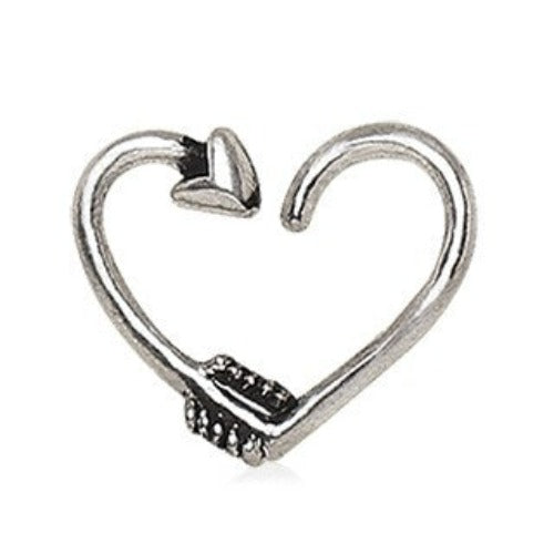316L Stainless Steel Arrow Heart Cartilage Earring | Fashion Hut Jewelry
