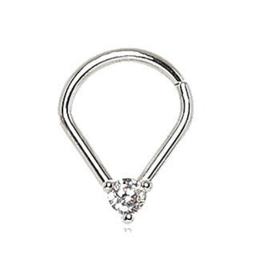 316L Stainless Steel Jeweled Teardrop Shaped Seamless Ring | Fashion Hut Jewelry