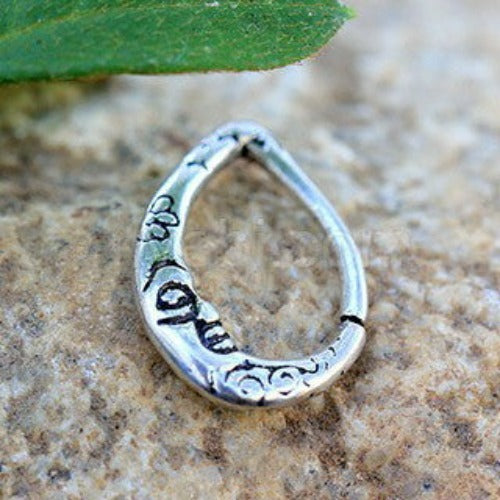 316L Stainless Steel Crescent Moon Teardrop Seamless Ring | Fashion Hut Jewelry