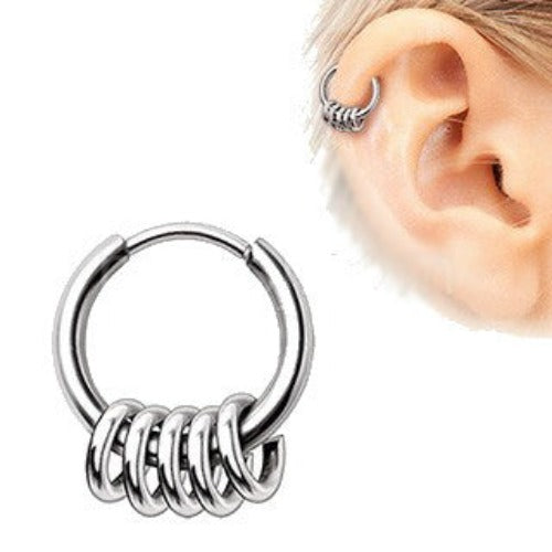 316L Stainless Steel Multi Ring Circular Clicker Ring | Fashion Hut Jewelry