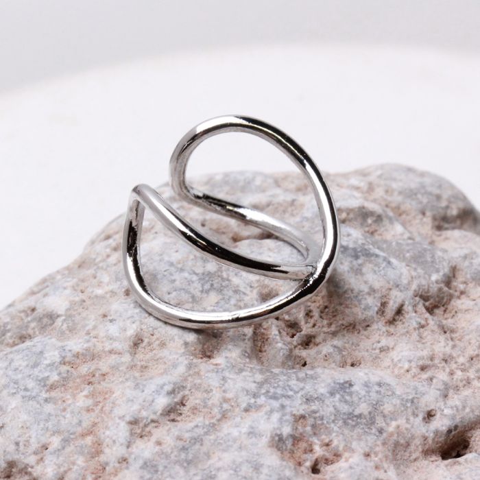 316L Stainless Steel X Ring Fake Cartilage Ear Cuff | Fashion Hut Jewelry