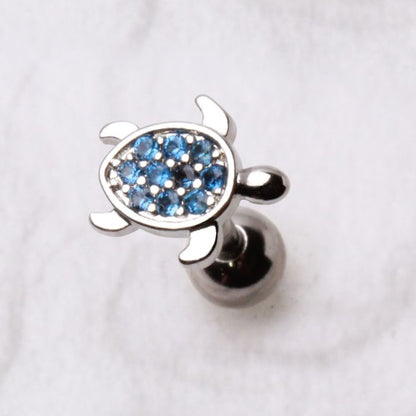 316L Stainless Steel Ocean Blue Turtle Cartilage Earring - Fashion Hut Jewelry