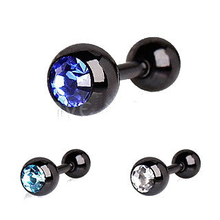 Titanium Anodized Tragus Ring with Press Fitted Clear Cubic Zirconia Ball | Fashion Hut Jewelry