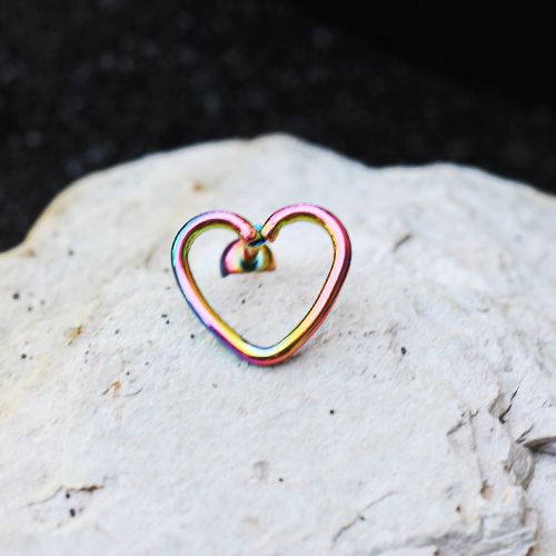 PVD Plated Love Struck Heart Cartilage Earring | Fashion Hut Jewelry