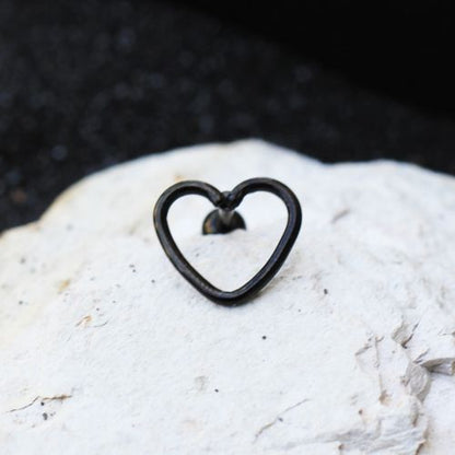 PVD Plated Love Struck Heart Cartilage Earring | Fashion Hut Jewelry