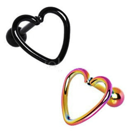 PVD Plated Love Struck Heart Cartilage Earring - Fashion Hut Jewelry