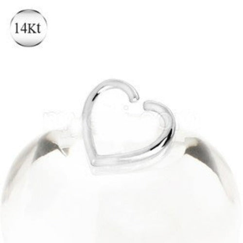 14Kt White Gold Heart Shaped Cartilage Earring - Fashion Hut Jewelry