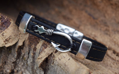 Sterling Silver Fishhook Cork Bracelet | Fashion Hut Jewelry