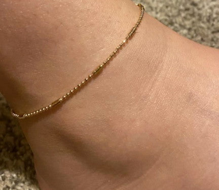 Gold Anklet Ankle Bracelet Ball Style | Fashion Hut Jewelry