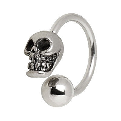 316L Surgical Steel Horseshoe with Skull | Fashion Hut Jewelry