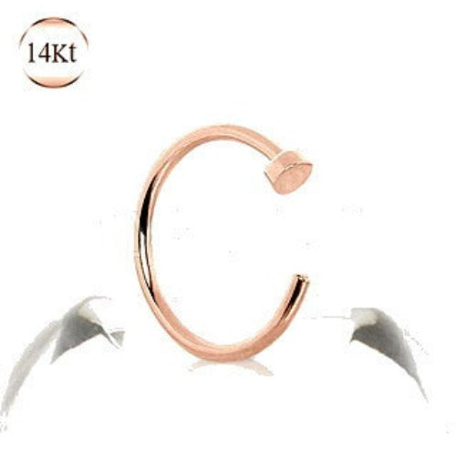 14Kt Rose Gold Nose Hoop Ring | Fashion Hut Jewelry