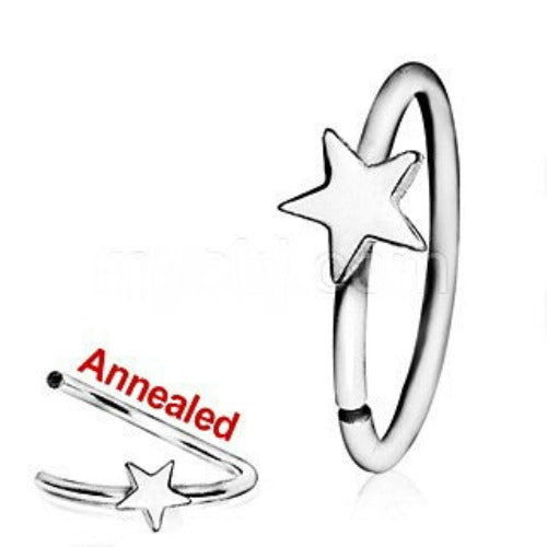 316L Surgical Steel Annealed Star Nose Hoop | Fashion Hut Jewelry