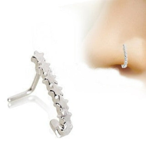 316L Stainless Steel Star L Bend Half Nose Hoop - Fashion Hut Jewelry