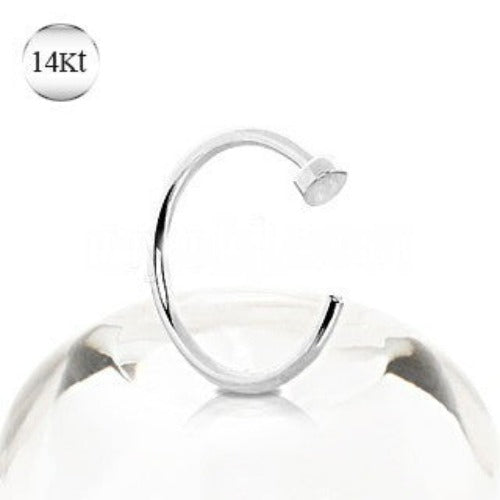 14Kt White Gold Nose Hoop Ring | Fashion Hut Jewelry