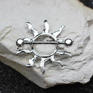 316L Stainless Steel Tribal Sun Nipple Shield - Fashion Hut Jewelry