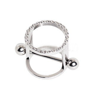 316L Stainless Steel Show Girls Jeweled Cylinder Nipple Jewelry - Fashion Hut Jewelry
