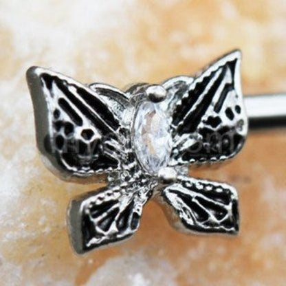 316L Stainless Steel Exotic Butterfly Nipple Bar - Fashion Hut Jewelry