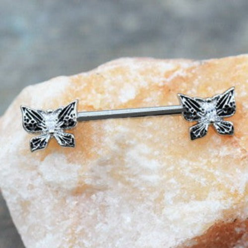 316L Stainless Steel Exotic Butterfly Nipple Bar | Fashion Hut Jewelry