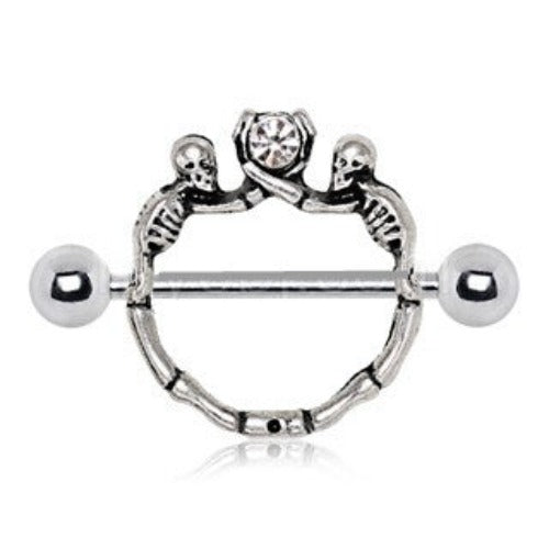 316L Stainless Steel Double Skeleton Nipple Shield | Fashion Hut Jewelry