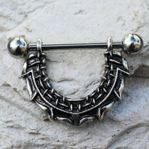 316L Stainless Steel Gothic Barbwire Nipple Shield | Fashion Hut Jewelry